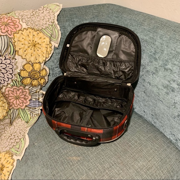 DeJuno | Plaid Cosmetic Bag case Toiletry Overnight Make-up Bag ❤️ - Picture 5 of 7